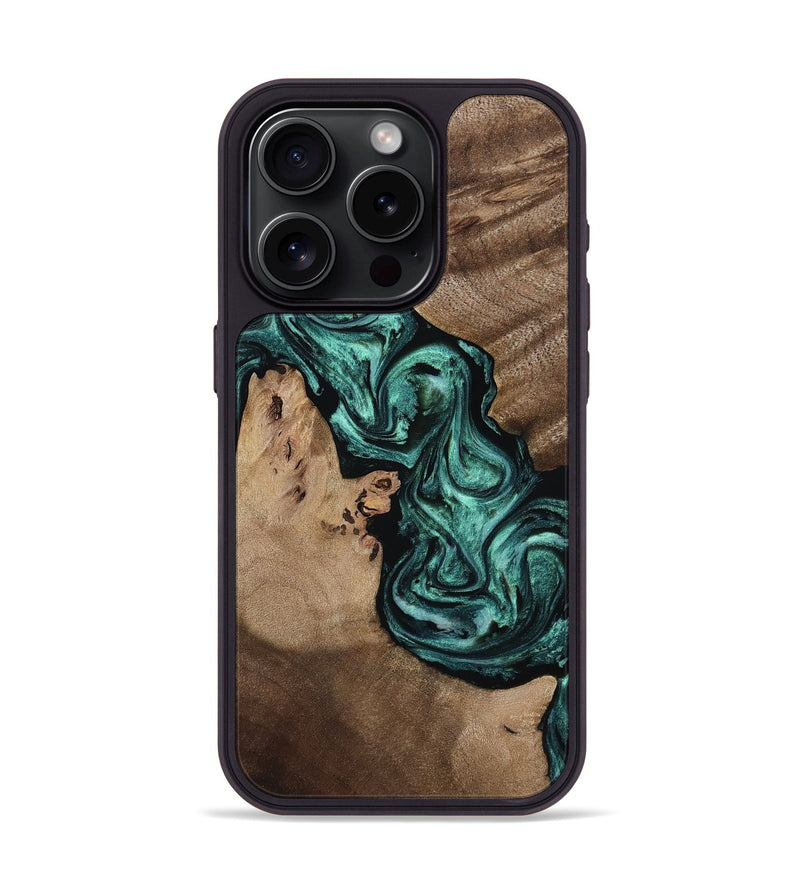 iPhone 15 Pro Wood Phone Case - Iola (Green, 810830)