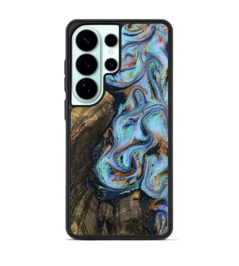 Galaxy S26 Ultra Wood Phone Case - Alecia (Teal & Gold, 810836)