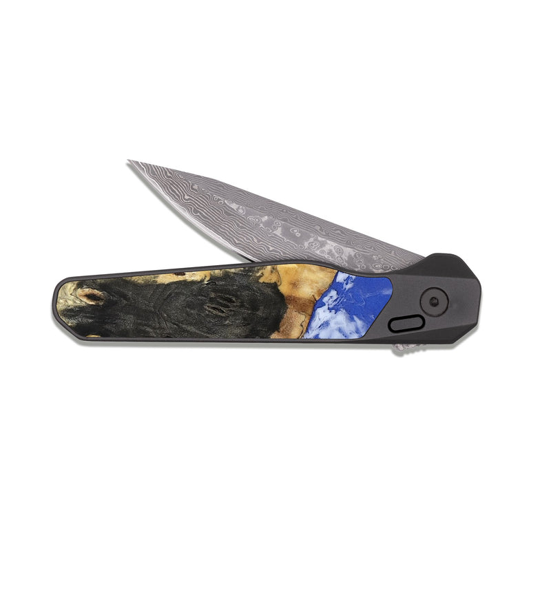 EDC Dark Damascus Wood Pocket Knife - Vilma (Coastal, 810954)