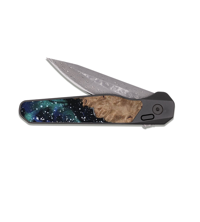 EDC Dark Damascus Wood Pocket Knife - Jed (Cosmos, 810976)