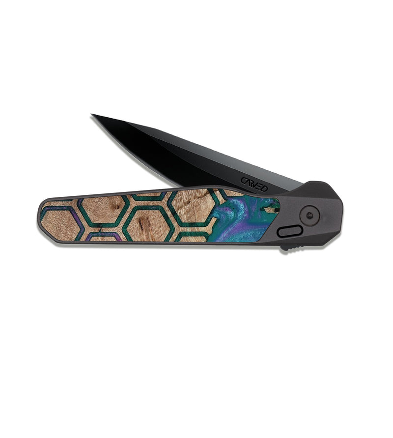 EDC Dark Slate Wood Pocket Knife - Sim (Pattern, 811083)