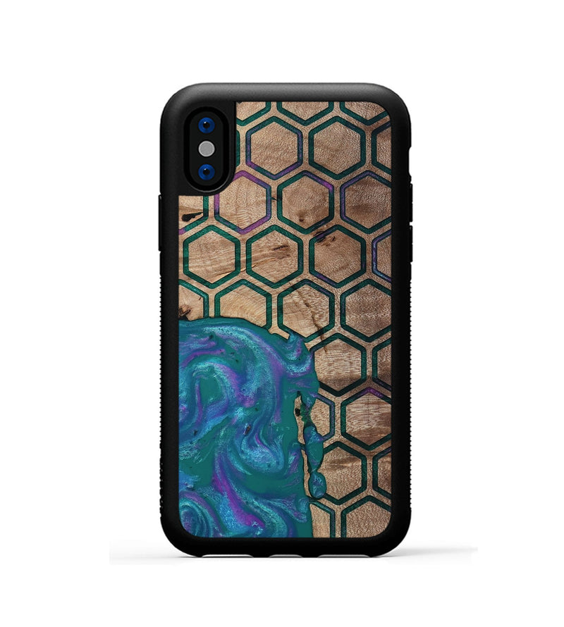 iPhone Xs Wood Phone Case - Sim (Pattern, 811083)
