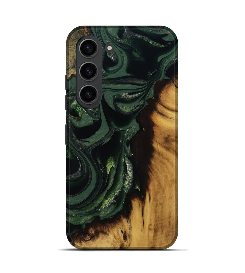 Galaxy S23 Wood Live Edge Phone Case - Erin (Green, 811217)