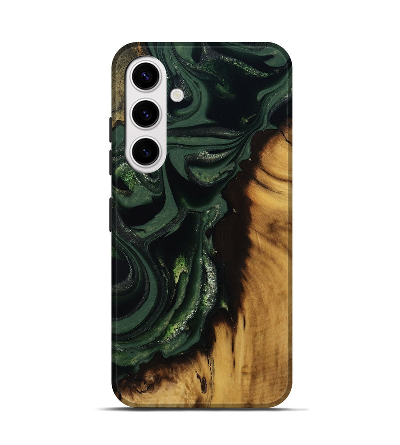 Galaxy S25 Wood Live Edge Phone Case - Erin (Green, 811217)