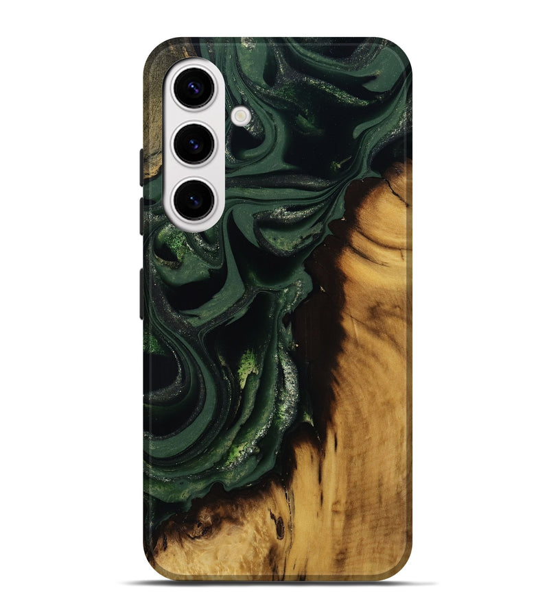 Galaxy S25 Plus Wood Live Edge Phone Case - Erin (Green, 811217)