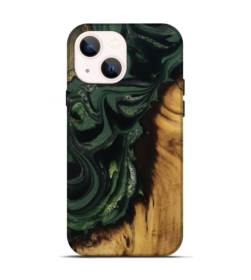 iPhone 14 Wood Live Edge Phone Case - Erin (Green, 811217)
