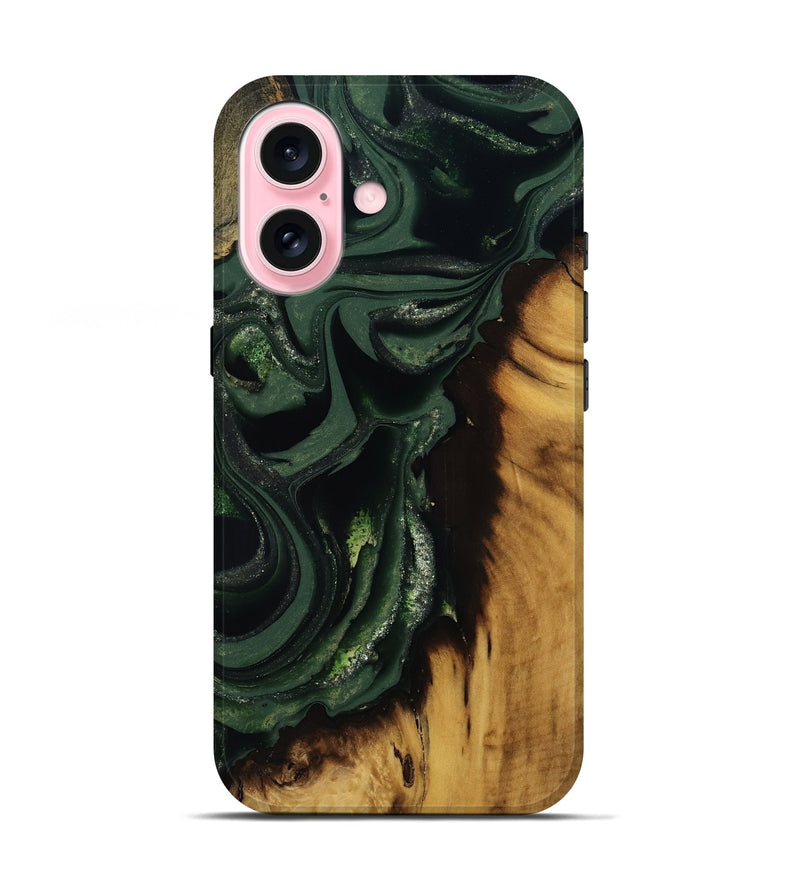 iPhone 17 Wood Live Edge Phone Case - Erin (Green, 811217)
