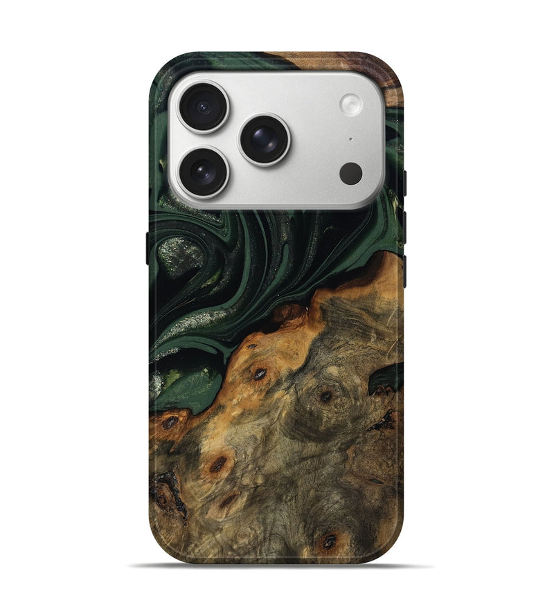 iPhone 17 Pro Wood Live Edge Phone Case - Zakai (Green, 811235)