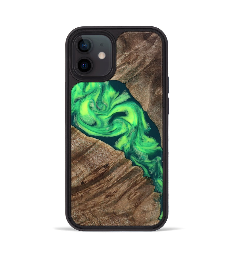 iPhone 12 Wood Phone Case - Farrah (Green, 811335)