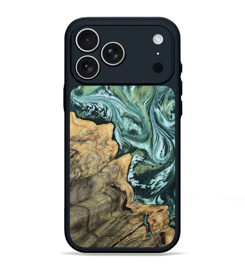 iPhone 17 Pro Max Wood Phone Case - Ester (Green, 811340)