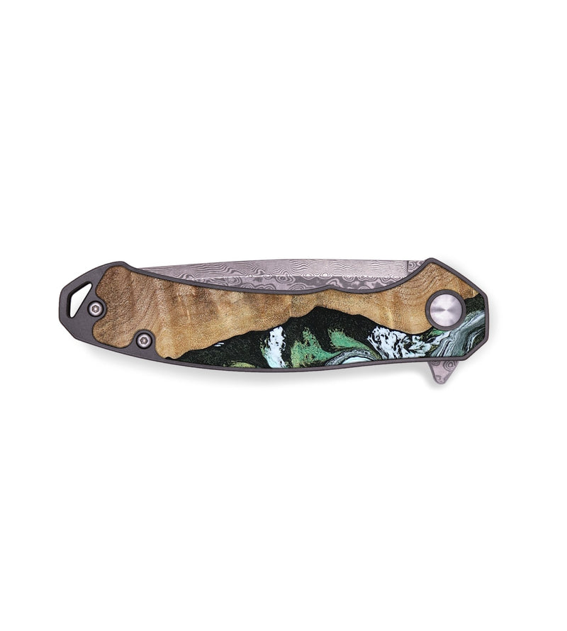 EDC Wood Pocket Knife - Lu (Green, 811341)