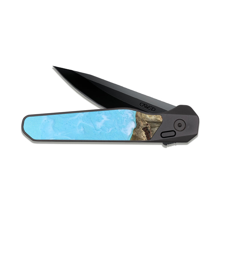 EDC Dark Slate Wood Pocket Knife - Qiana (Coastal, 811376)