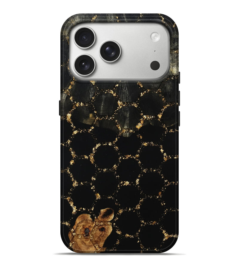 iPhone 17 Pro Max Wood Live Edge Phone Case - Rowland (Gold Flake, 811414)