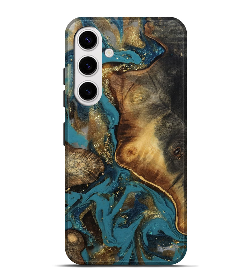 Galaxy S25 Plus Wood Live Edge Phone Case - Kecia (Gold Flake, 811426)