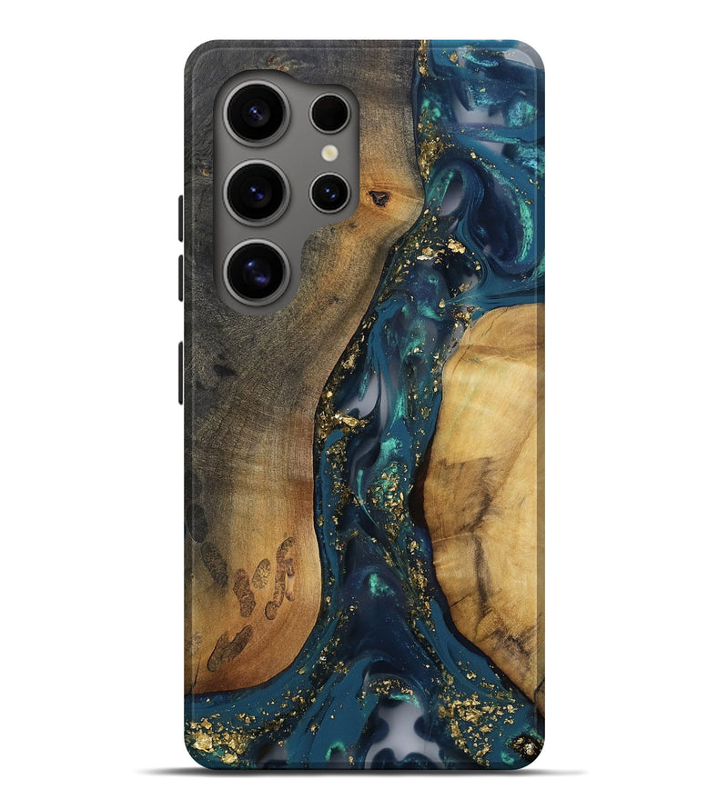 Galaxy S25 Ultra Wood Live Edge Phone Case - Ulysses (Gold Flake, 811433)
