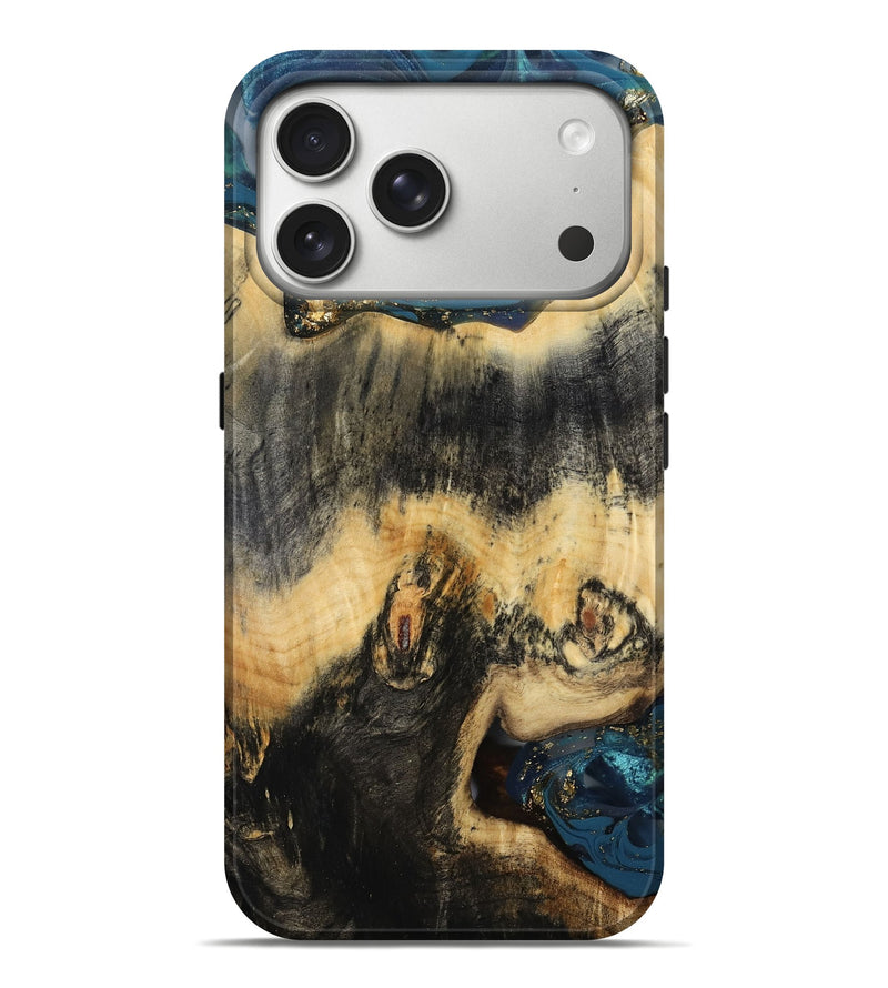 iPhone 17 Pro Max Wood Live Edge Phone Case - Bret (Gold Flake, 811435)