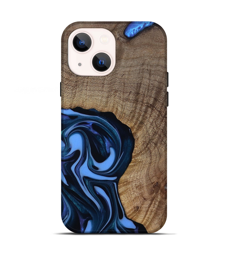 iPhone 13 Wood Live Edge Phone Case - Perley (Blue, 811448)