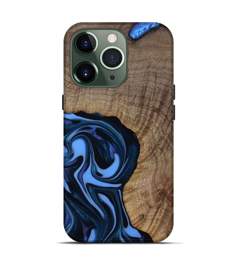 iPhone 13 Pro Wood Live Edge Phone Case - Perley (Blue, 811448)