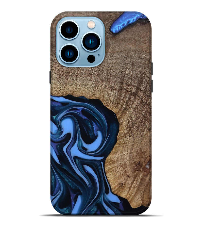 iPhone 14 Pro Max Wood Live Edge Phone Case - Perley (Blue, 811448)