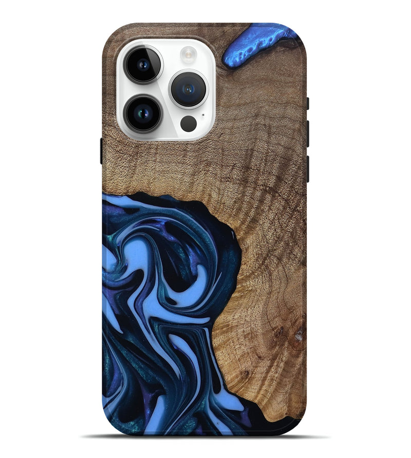 iPhone 15 Pro Max Wood Live Edge Phone Case - Perley (Blue, 811448)