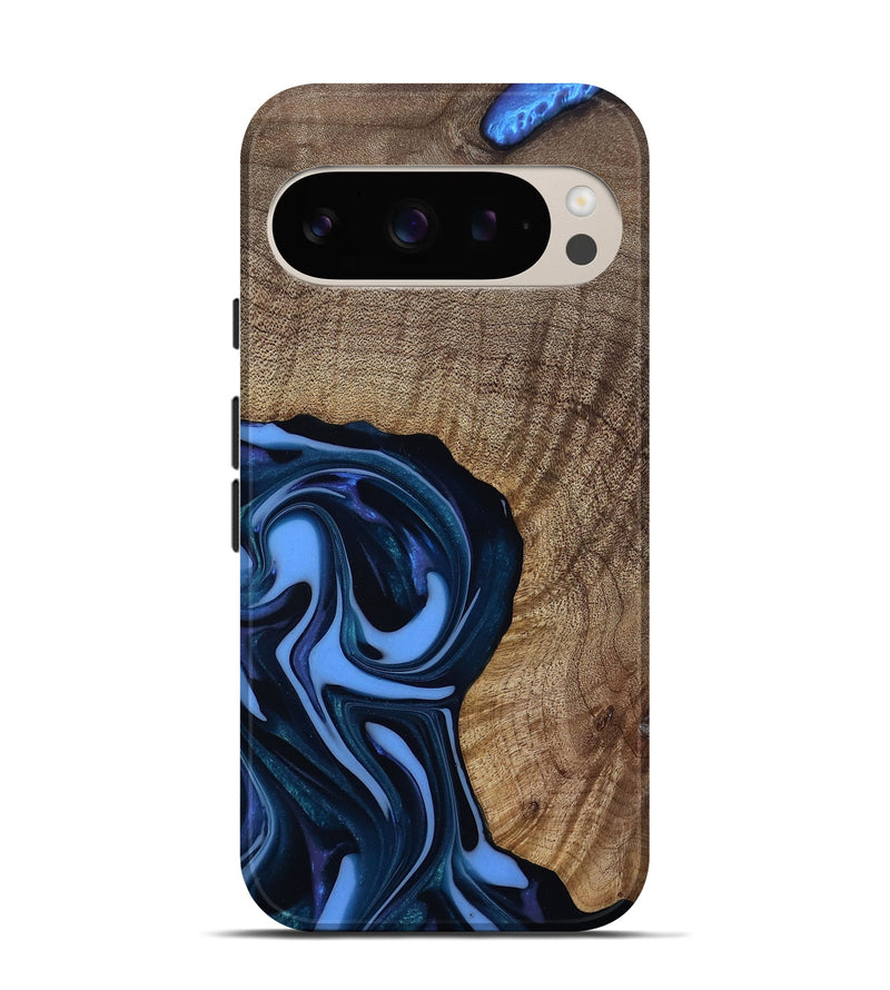 Pixel 9 Wood Live Edge Phone Case - Perley (Blue, 811448)