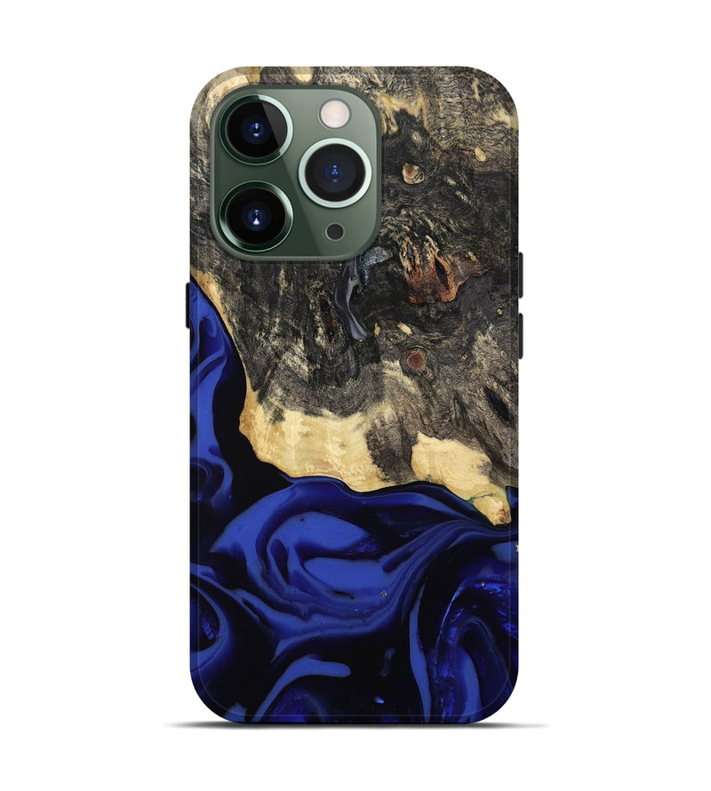 iPhone 13 Pro Wood Live Edge Phone Case - Dania (Blue, 811449)