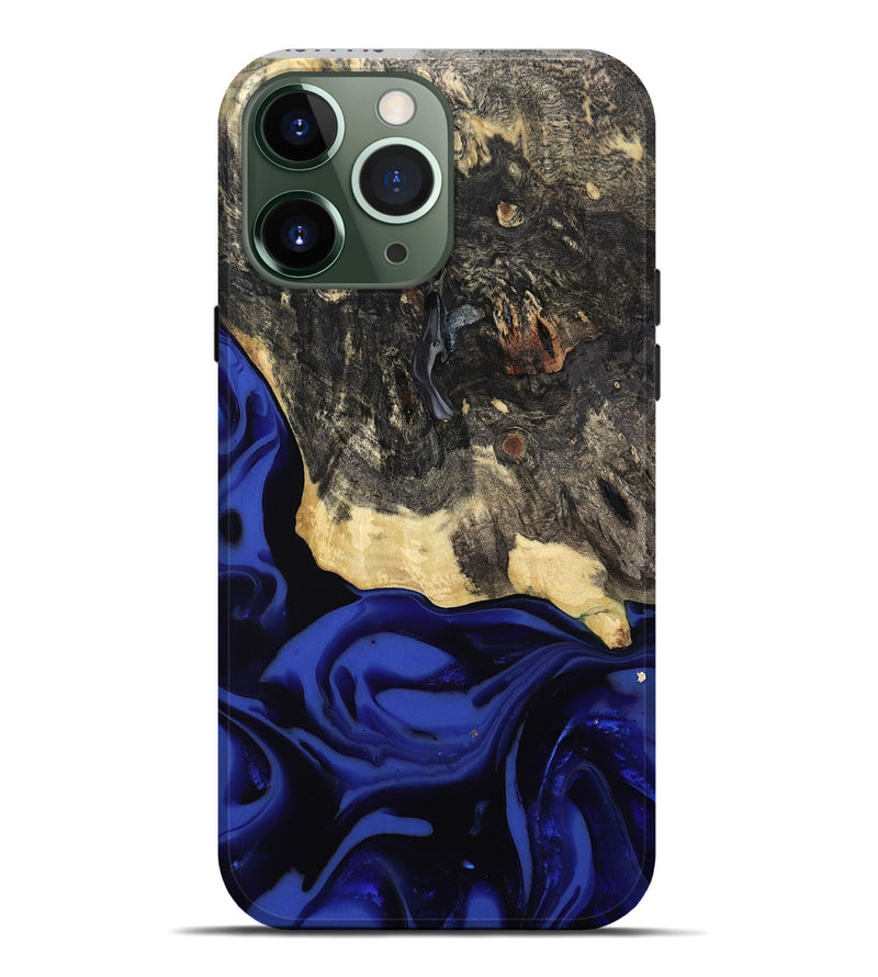 iPhone 13 Pro Max Wood Live Edge Phone Case - Dania (Blue, 811449)