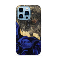 iPhone 14 Pro Wood Live Edge Phone Case - Dania (Blue, 811449)