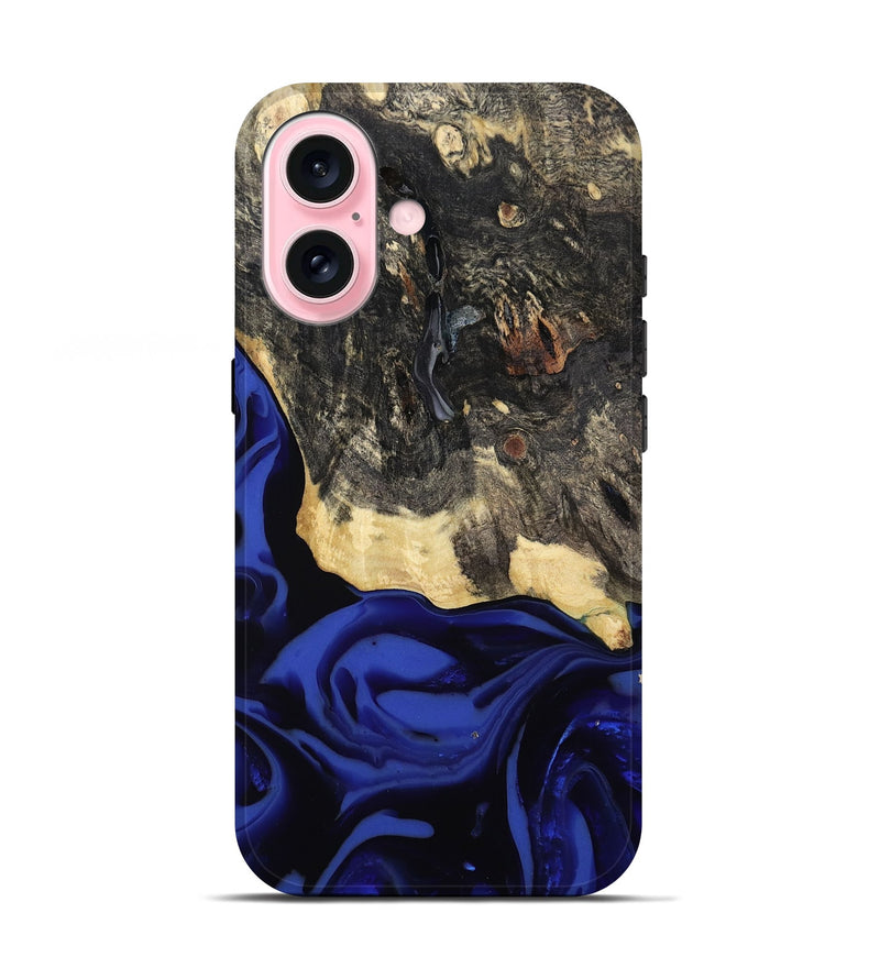 iPhone 17 Wood Live Edge Phone Case - Dania (Blue, 811449)