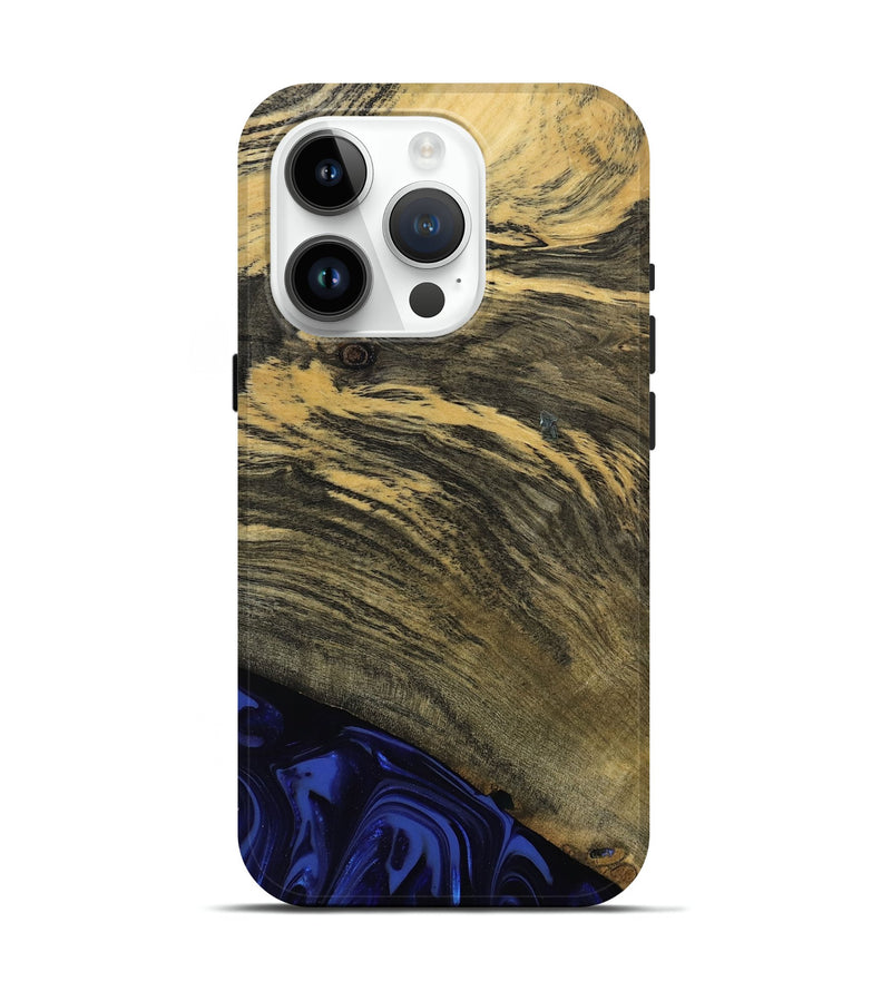 iPhone 15 Pro Wood Live Edge Phone Case - Max (Blue, 811455)