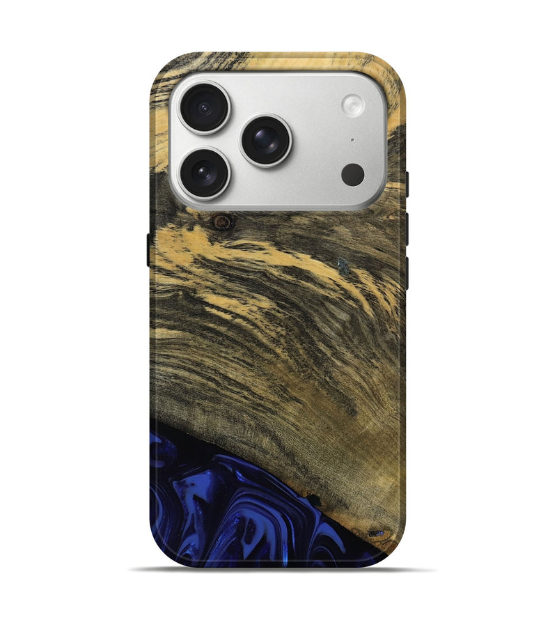iPhone 17 Pro Wood Live Edge Phone Case - Max (Blue, 811455)