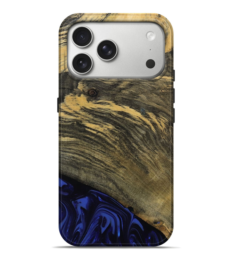 iPhone 17 Pro Max Wood Live Edge Phone Case - Max (Blue, 811455)
