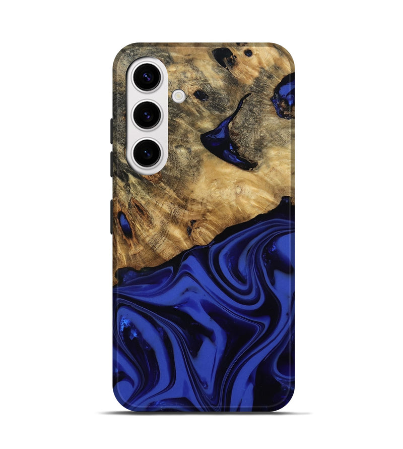 Galaxy S25 Wood Live Edge Phone Case - Marla (Blue, 811458)