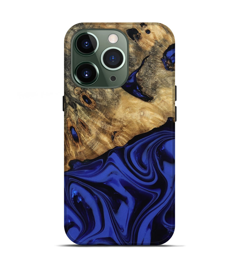 iPhone 13 Pro Wood Live Edge Phone Case - Marla (Blue, 811458)