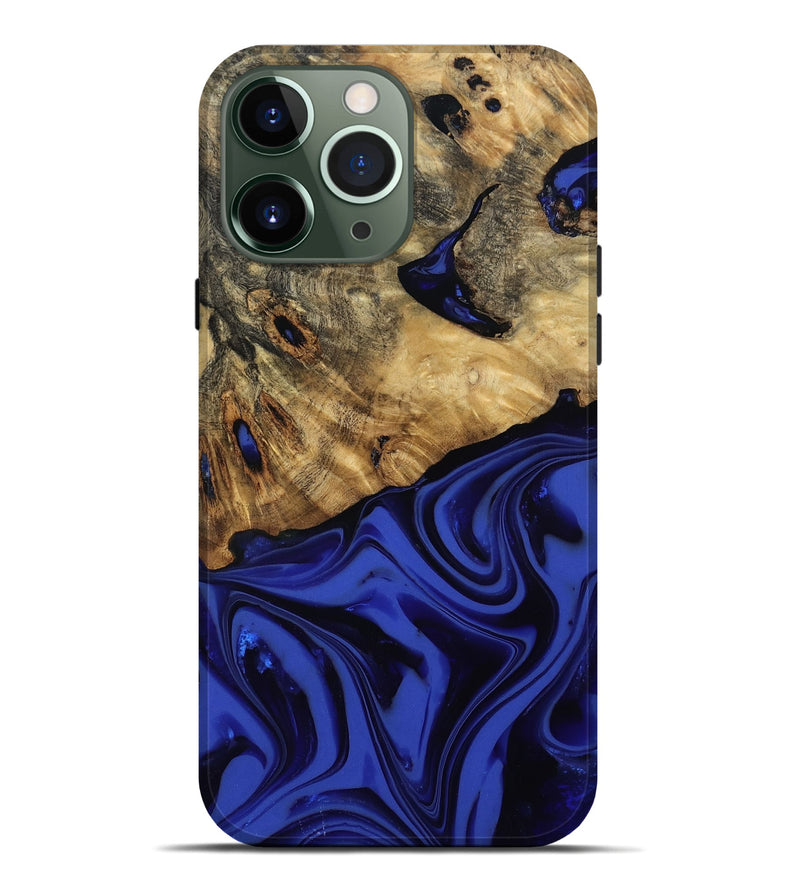 iPhone 13 Pro Max Wood Live Edge Phone Case - Marla (Blue, 811458)