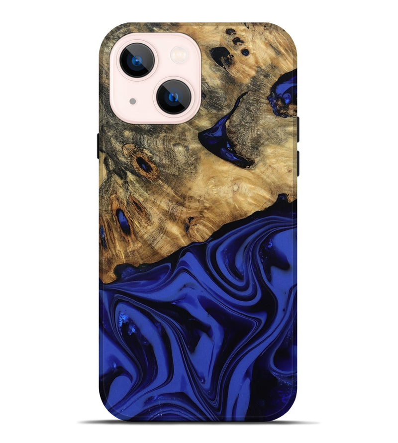 iPhone 14 Plus Wood Live Edge Phone Case - Marla (Blue, 811458)
