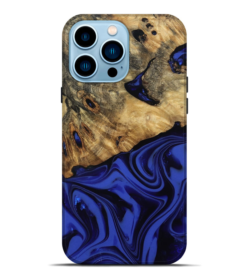 iPhone 14 Pro Max Wood Live Edge Phone Case - Marla (Blue, 811458)