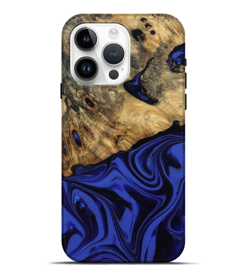 iPhone 15 Pro Max Wood Live Edge Phone Case - Marla (Blue, 811458)