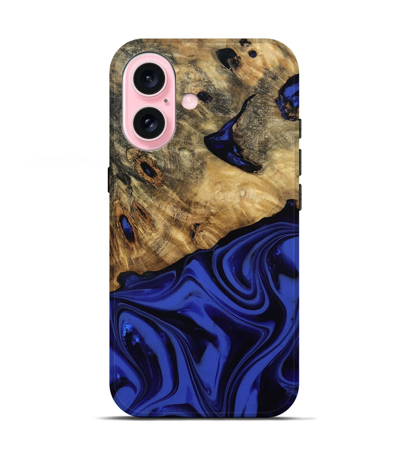 iPhone 17 Wood Live Edge Phone Case - Marla (Blue, 811458)