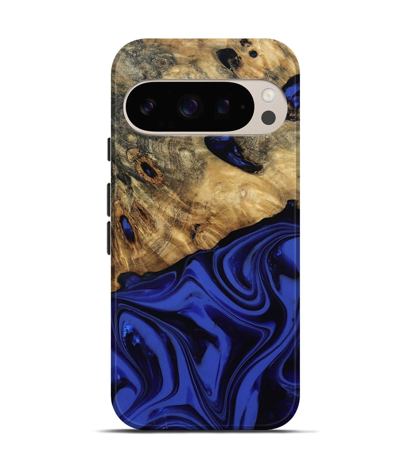 Pixel 10 Pro Wood Live Edge Phone Case - Marla (Blue, 811458)