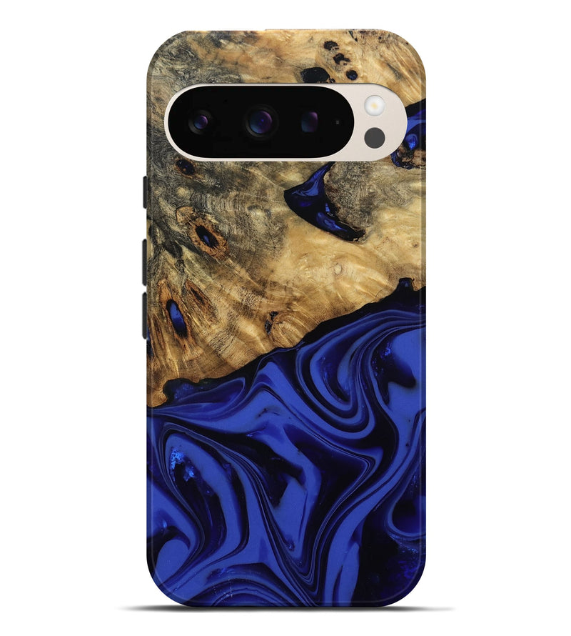 Pixel 9 Pro XL Wood Live Edge Phone Case - Marla (Blue, 811458)