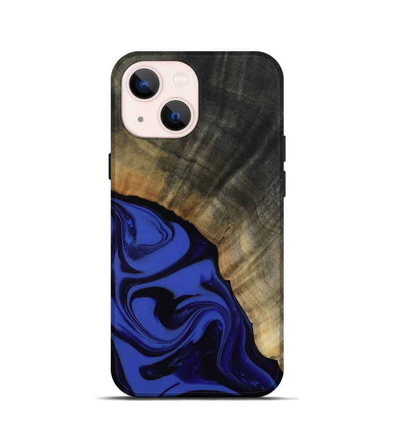iPhone 13 mini Wood Live Edge Phone Case - Kenneth (Blue, 811464)