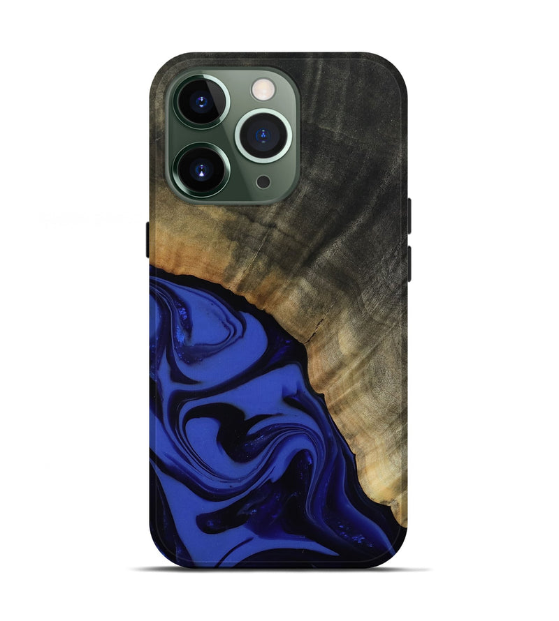 iPhone 13 Pro Wood Live Edge Phone Case - Kenneth (Blue, 811464)