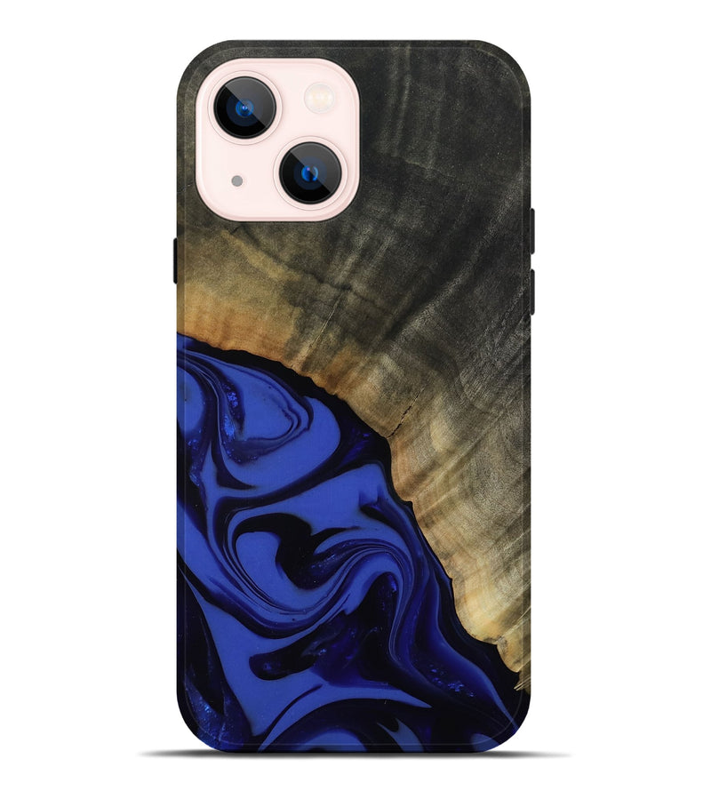 iPhone 14 Plus Wood Live Edge Phone Case - Kenneth (Blue, 811464)