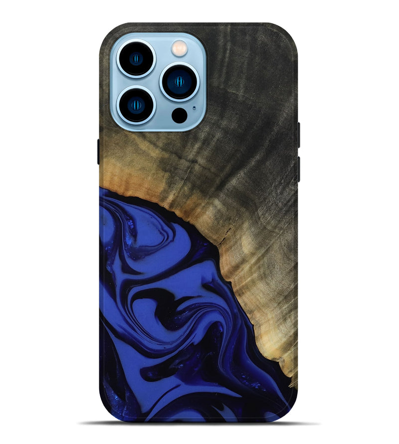 iPhone 14 Pro Max Wood Live Edge Phone Case - Kenneth (Blue, 811464)
