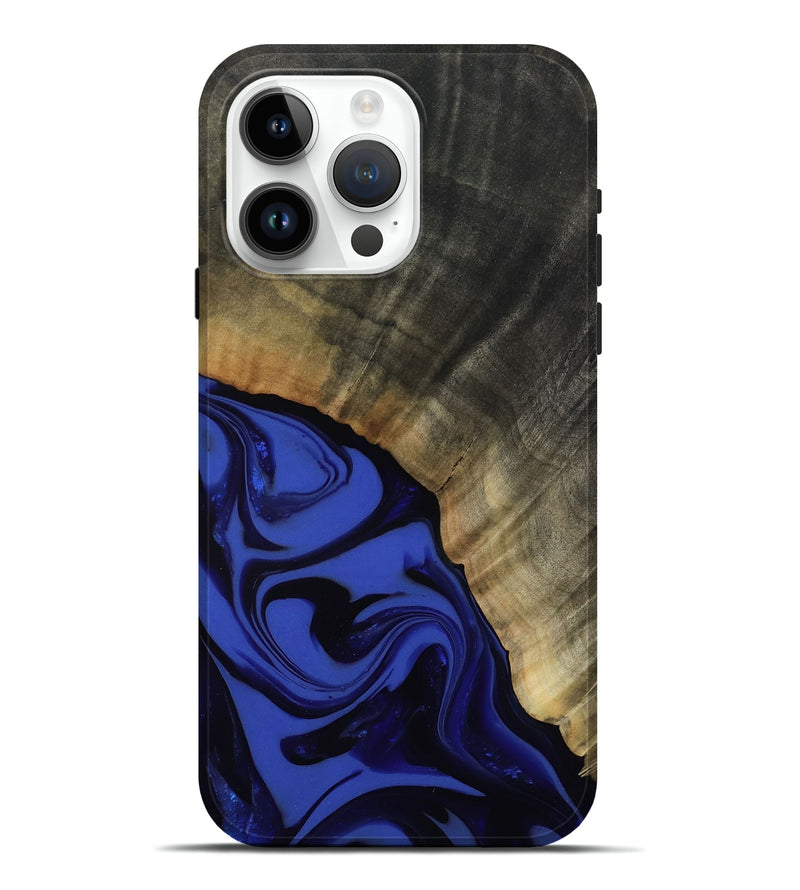 iPhone 15 Pro Max Wood Live Edge Phone Case - Kenneth (Blue, 811464)