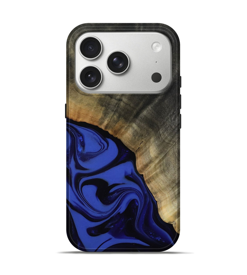 iPhone 17 Pro Wood Live Edge Phone Case - Kenneth (Blue, 811464)