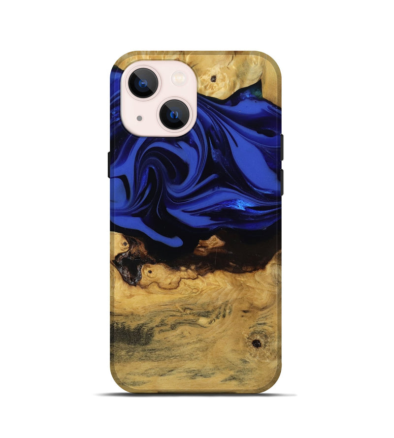 iPhone 13 mini Wood Live Edge Phone Case - Percy (Blue, 811466)