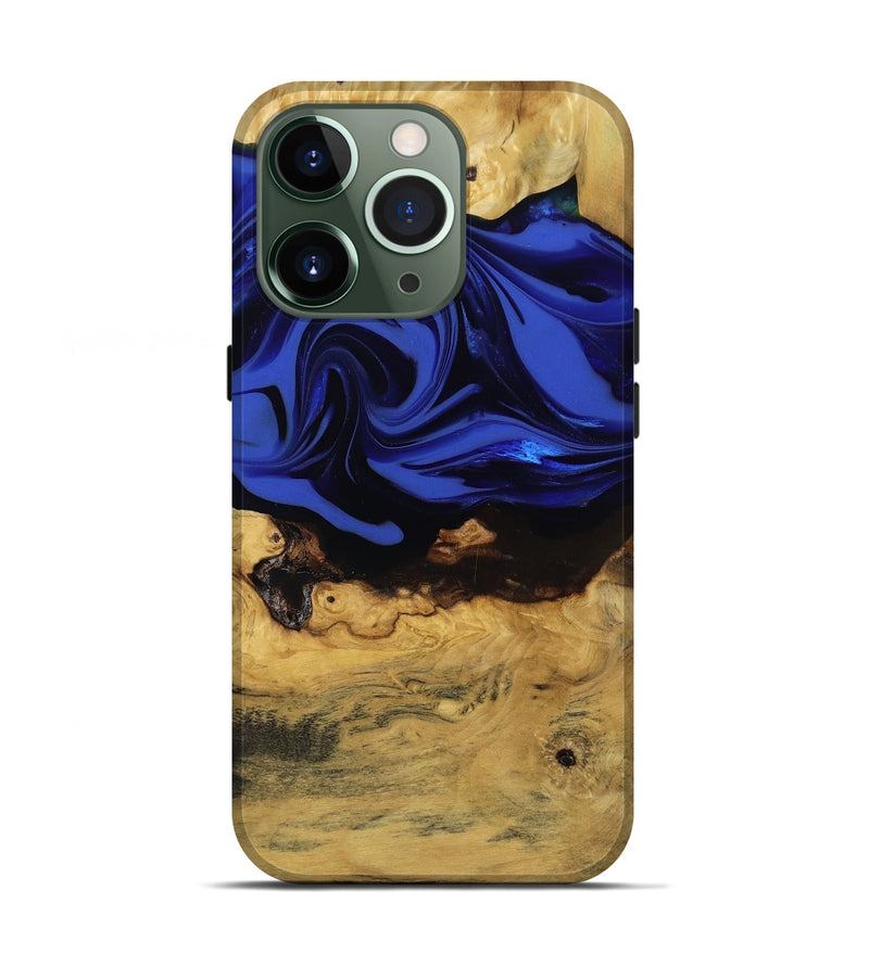 iPhone 13 Pro Wood Live Edge Phone Case - Percy (Blue, 811466)