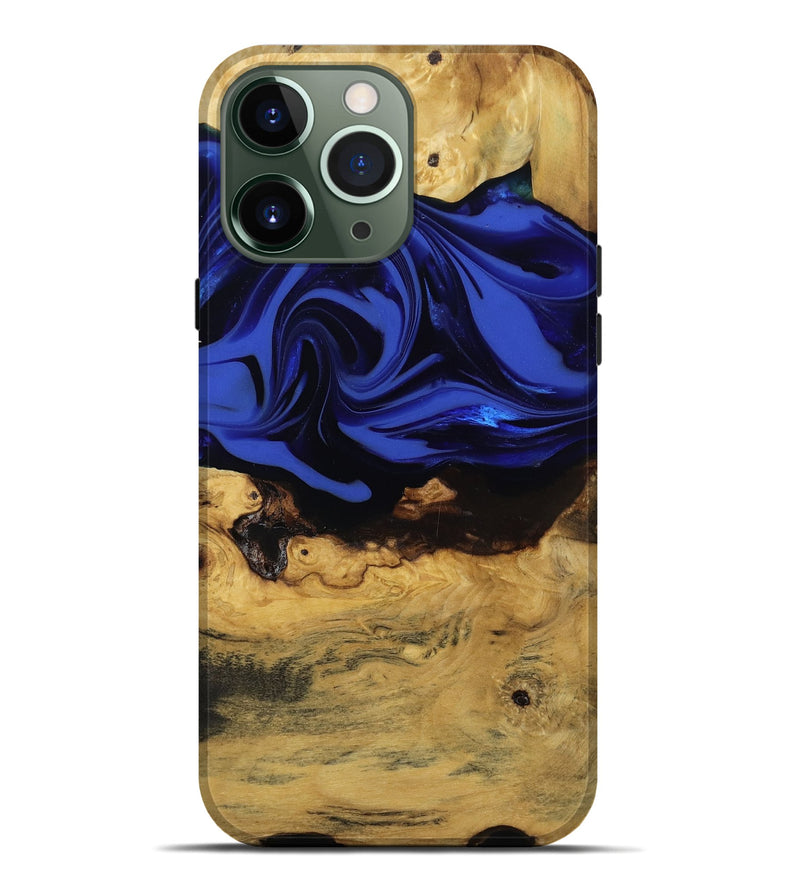 iPhone 13 Pro Max Wood Live Edge Phone Case - Percy (Blue, 811466)